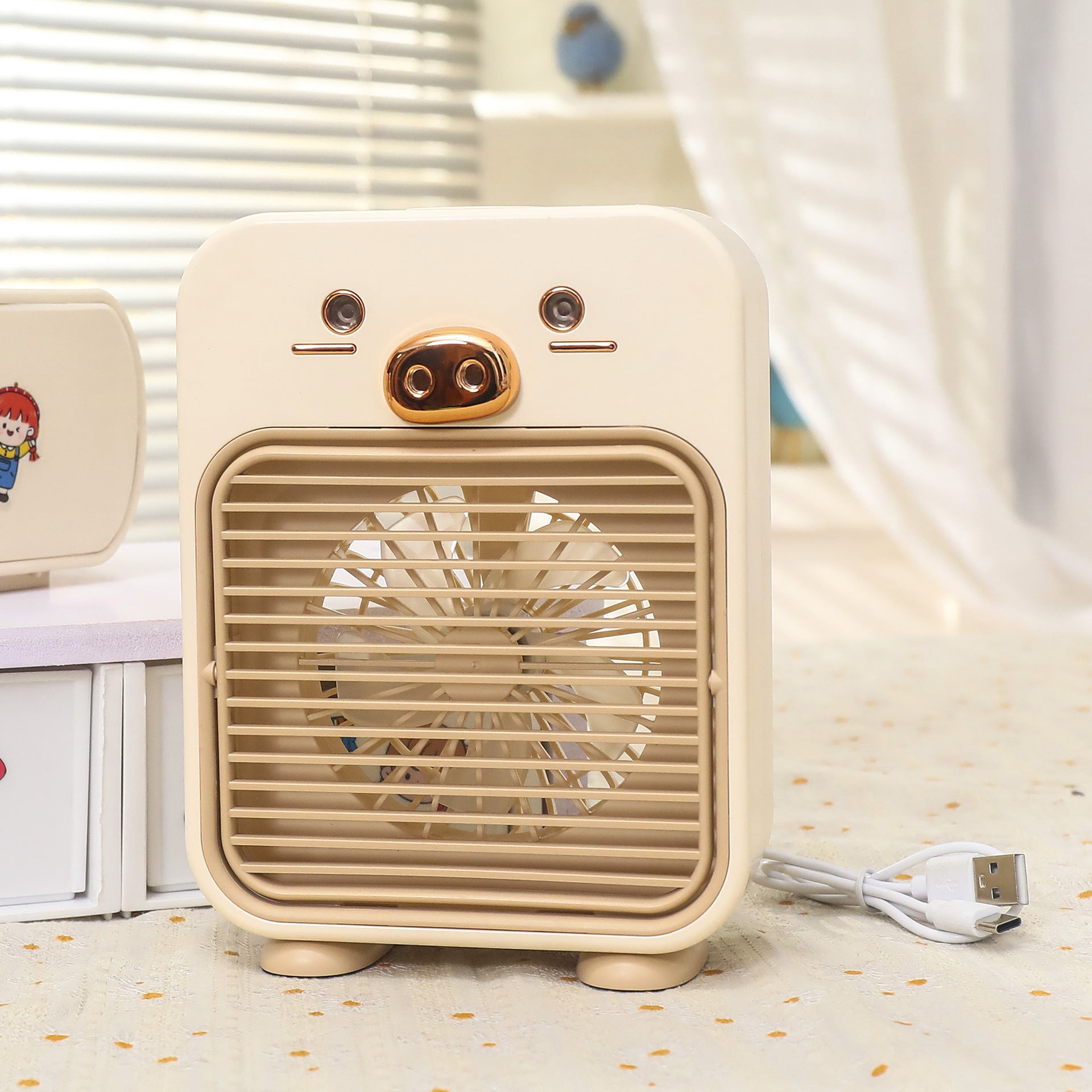 Dames Mini Bureauventilator USB Aansluiting Flexibel Ontwerp 7