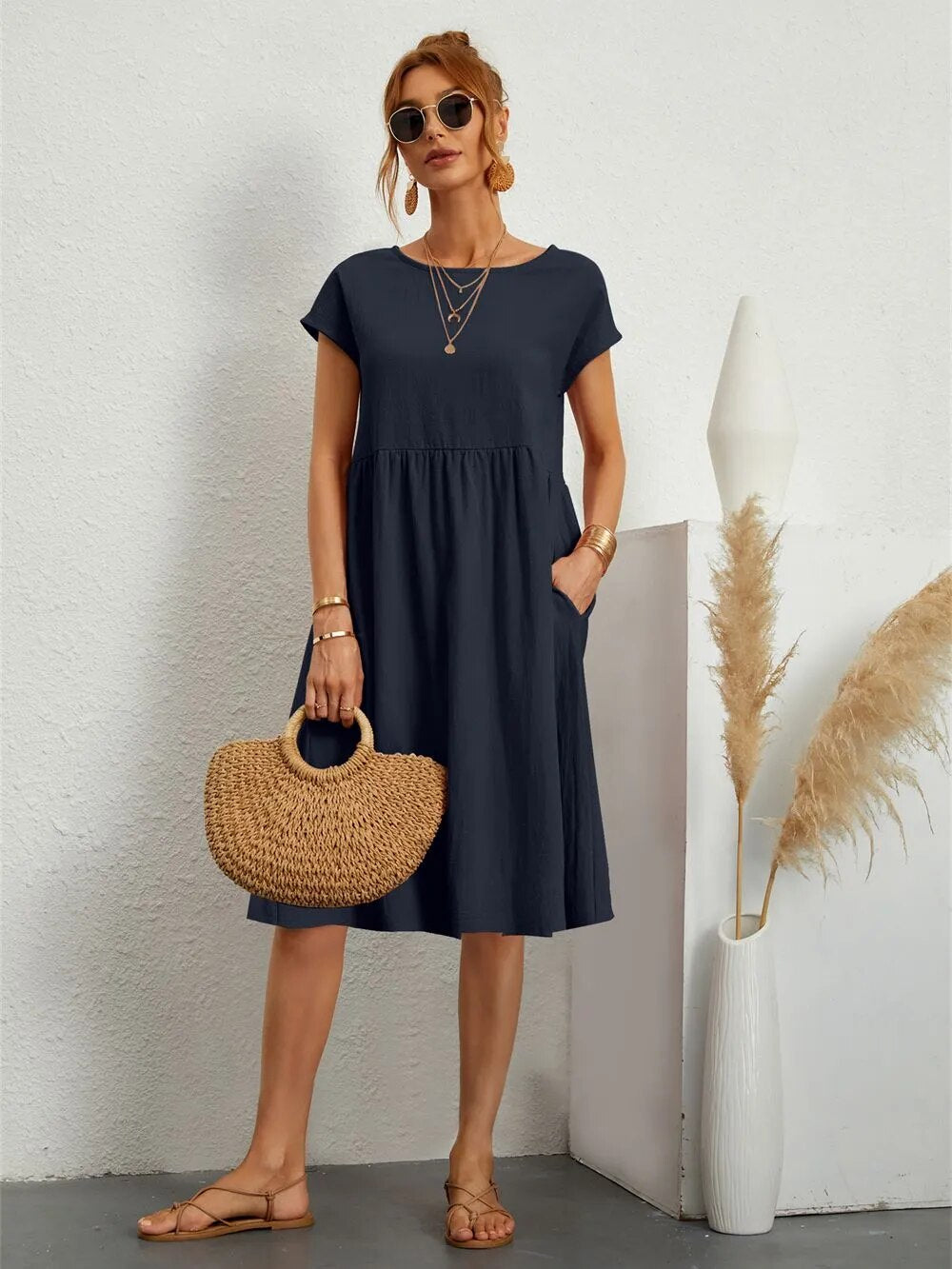 Dames Moderne Jurk Tijdloos Design 13