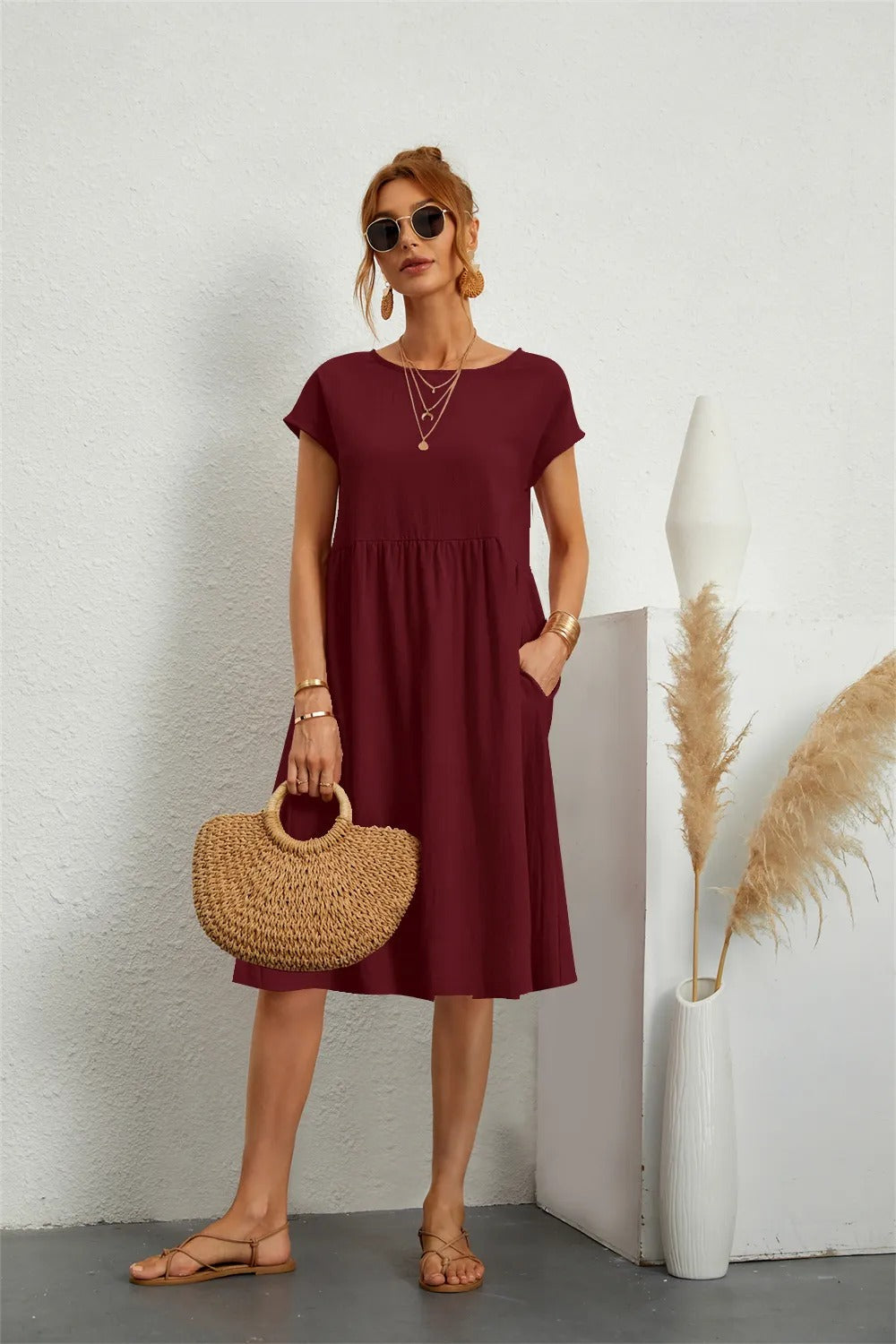 Dames Moderne Jurk Tijdloos Design 14