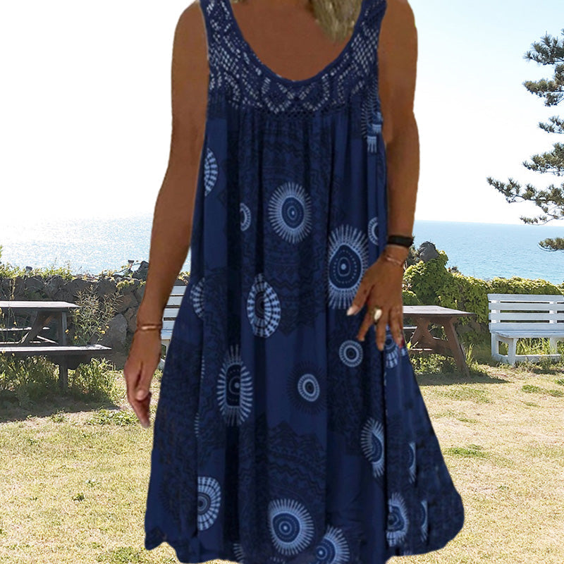 Dames Mouwloze Zomerjurk Met Speelse Print 2