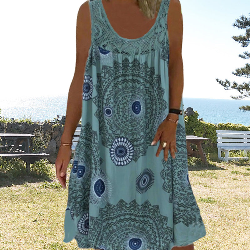 Dames Mouwloze Zomerjurk Met Speelse Print 4
