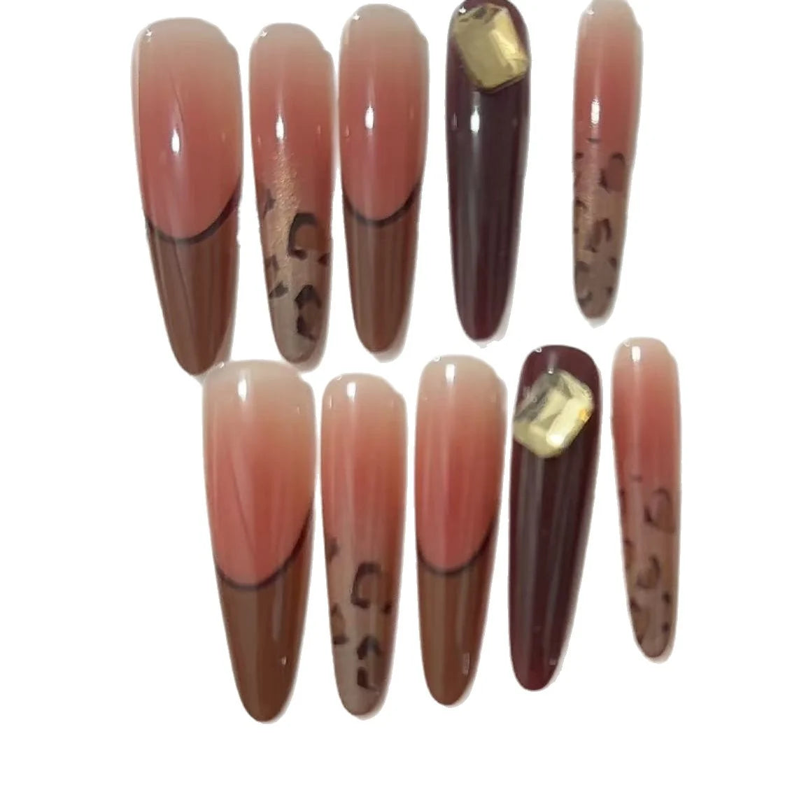 Dames Nagels Set Stiletto Design Met Artistiek Ontwerp 4