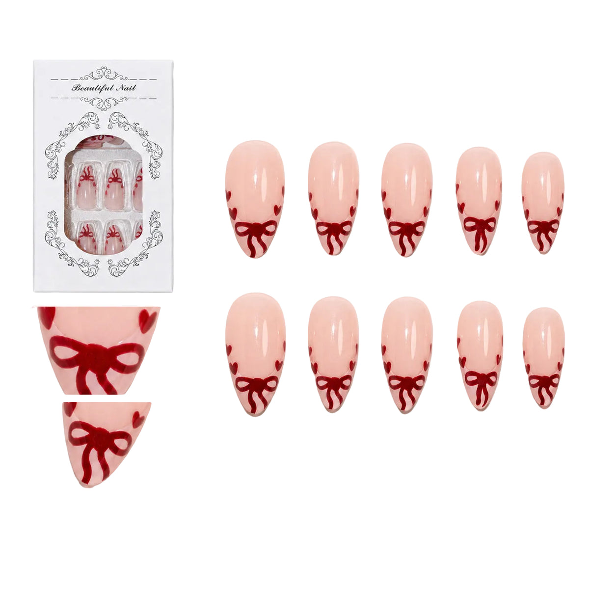 Dames Nageltips Met Rode Accenten Voor Diverse Gelegenheden 0