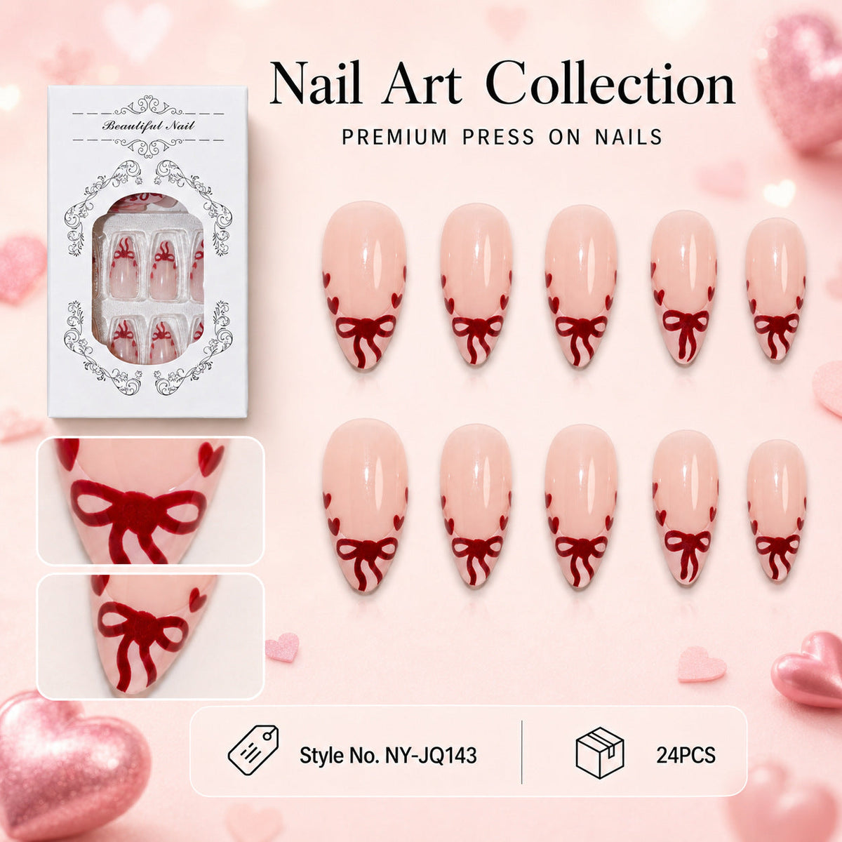 Dames Nageltips Met Rode Accenten Voor Diverse Gelegenheden 4