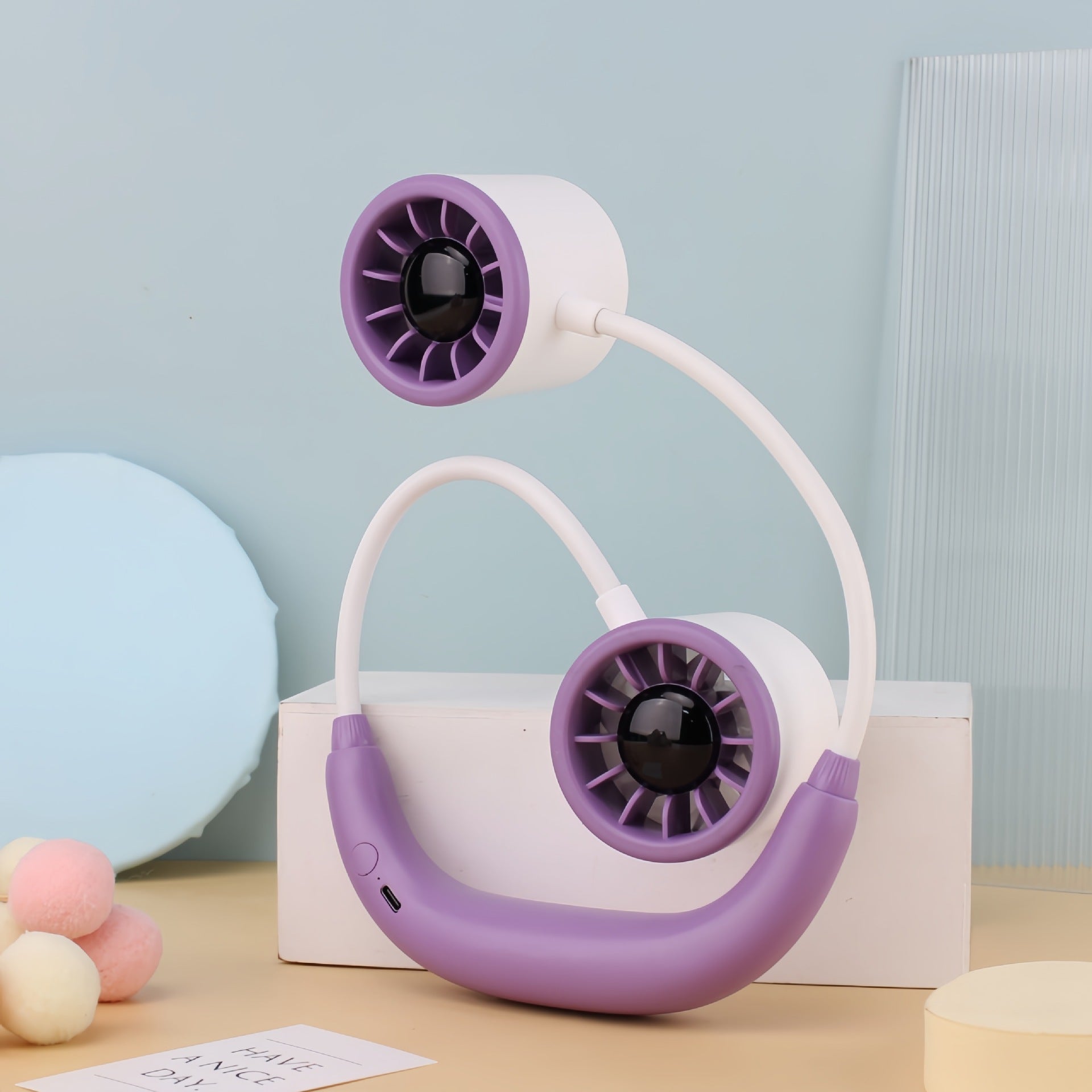 Dames Nekventilator Dual Fan Draagbaar voor Warmere Dagen 7