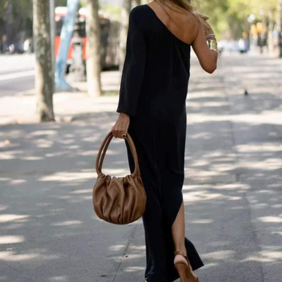 Dames One-Shoulder Jurk Asymmetrisch Stijl 1