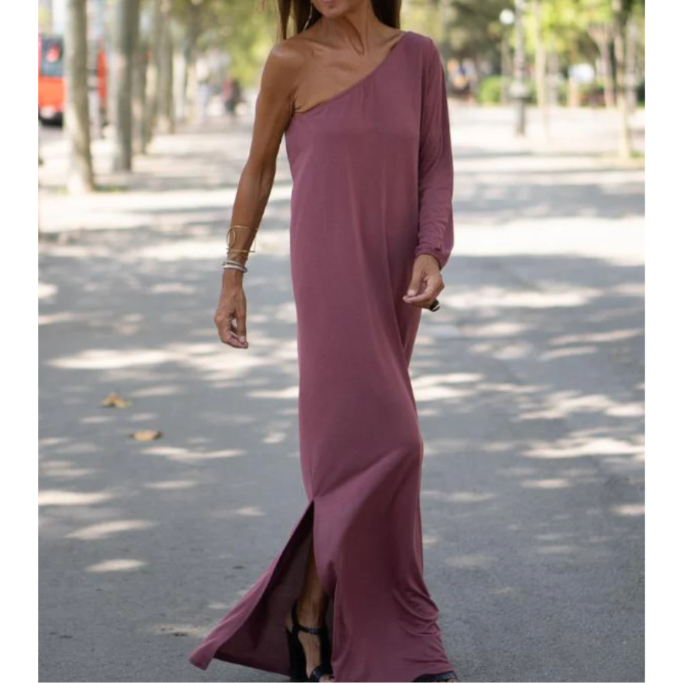 Dames One-Shoulder Jurk Asymmetrisch Stijl 2