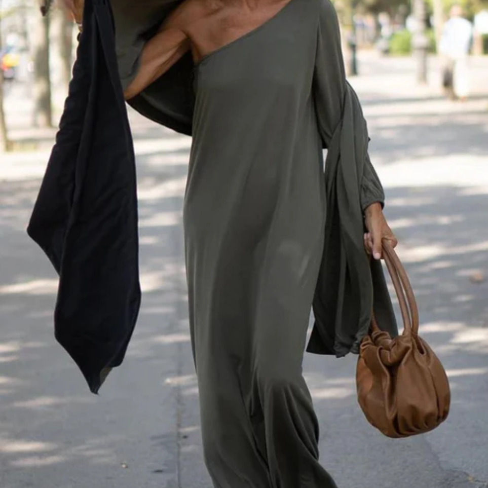 Dames One-Shoulder Jurk Asymmetrisch Stijl 3
