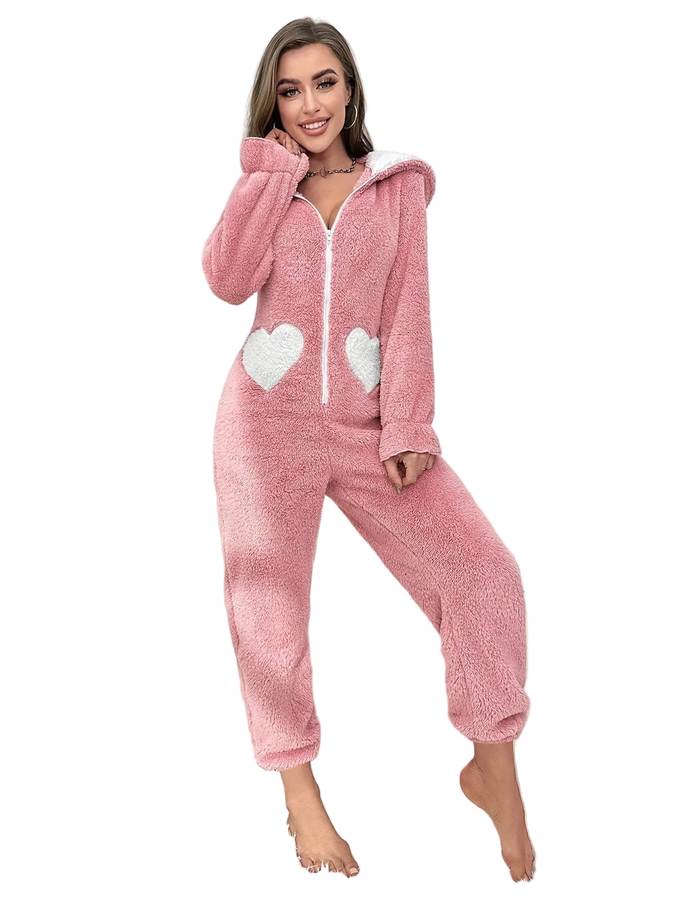 Dames Onesie met Capuchon en Konijnenoren voor Comfortabele Avonden 4
