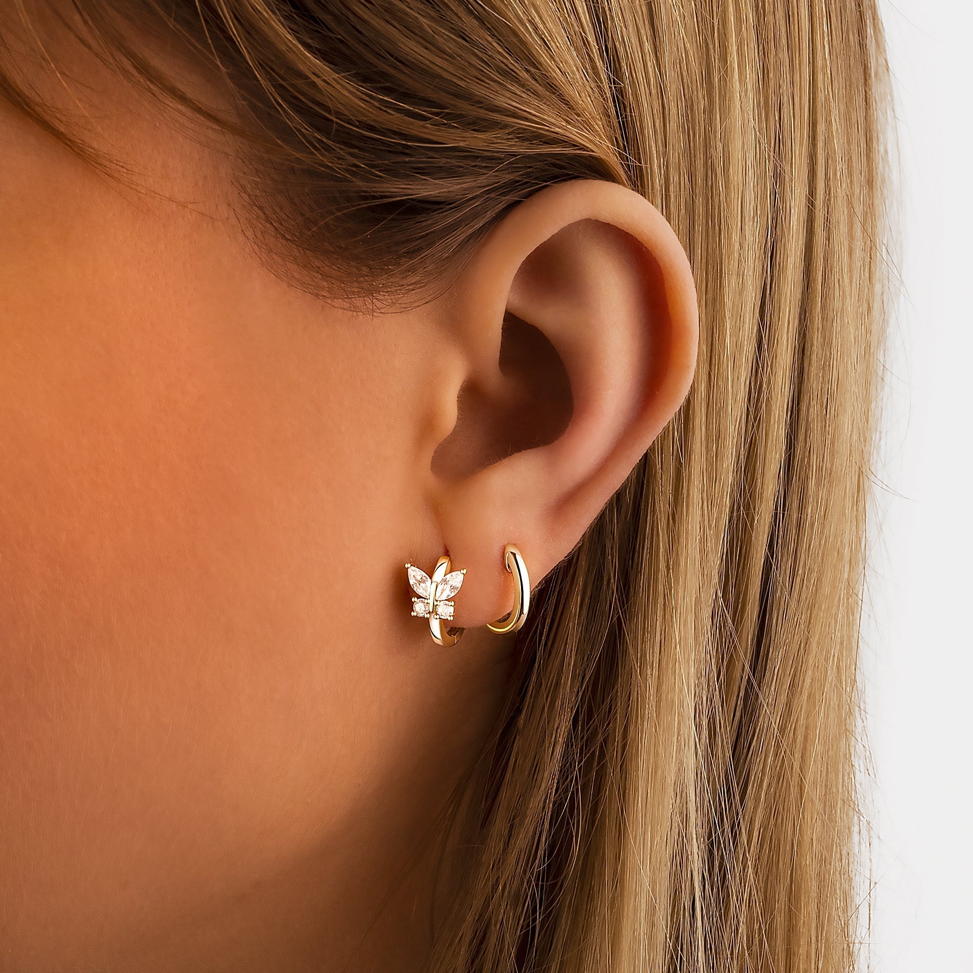 Dames Oorbellen Vlinder Design met Zirkoniastenen 1