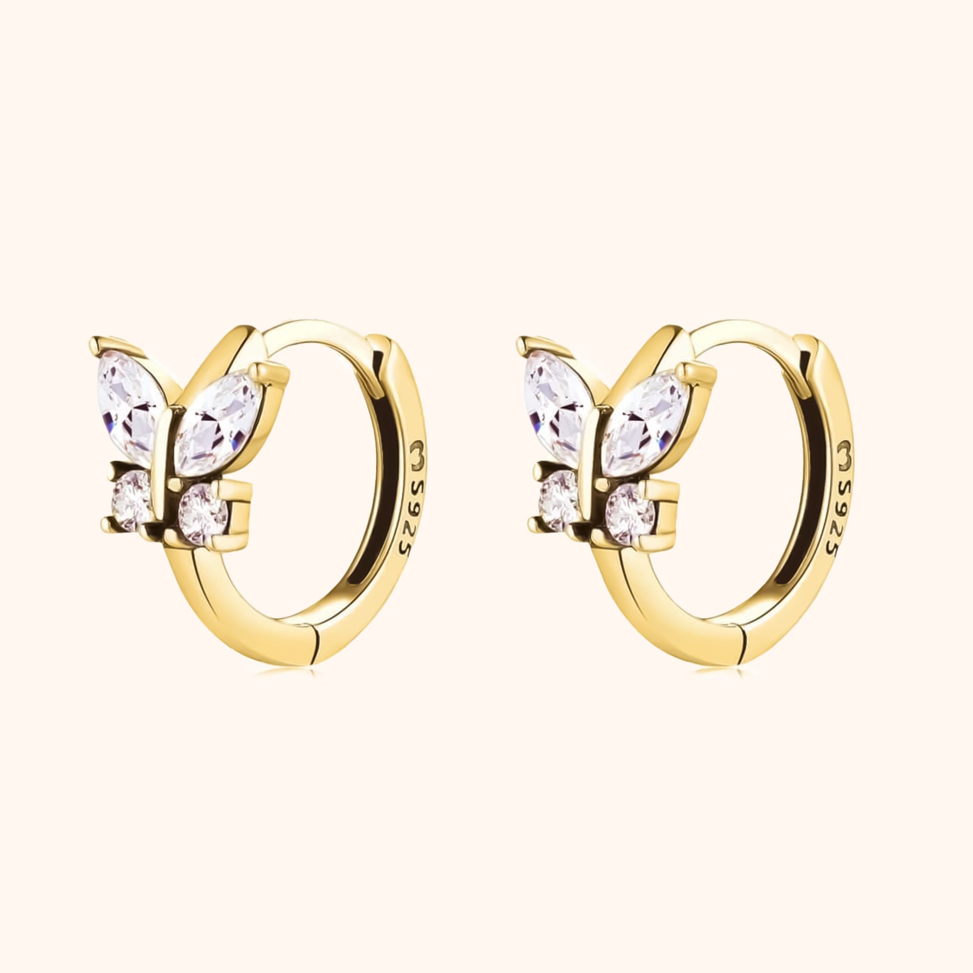 Dames Oorbellen Vlinder Design met Zirkoniastenen 2