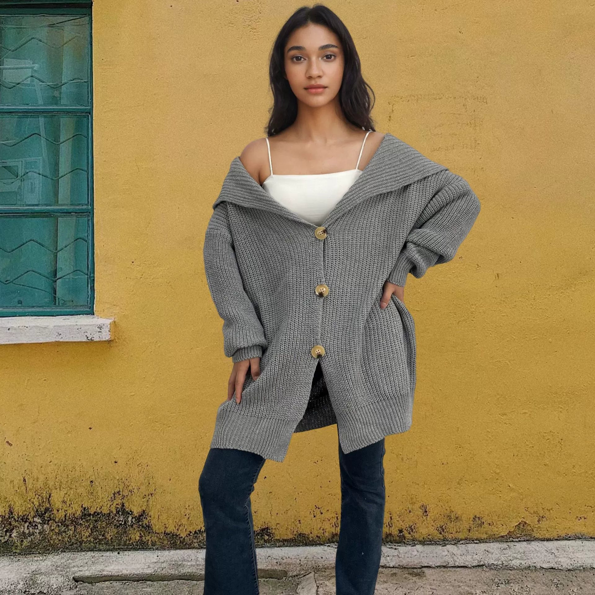 Dames Oversized Cardigan Gebreid 3