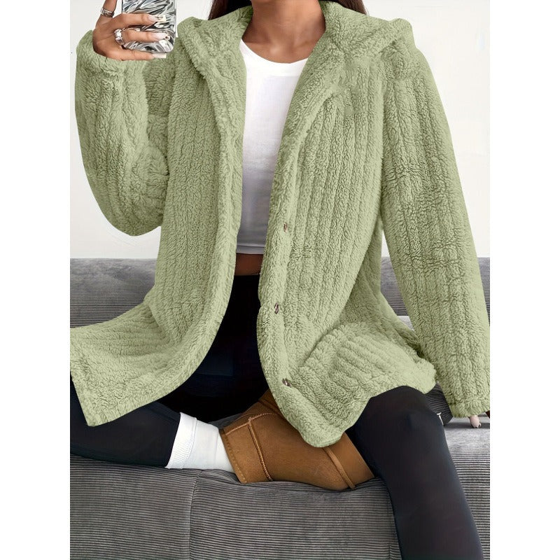 Dames Oversized Jas met Capuchon en Ribbeltextuur 3