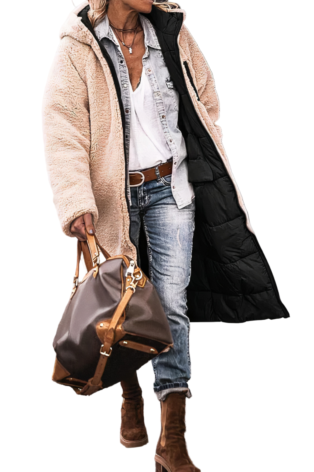 Dames Parka Dubbelzijdig Met Teddyvoering - Winterjas Parka Dames voor Koude Dagen 2