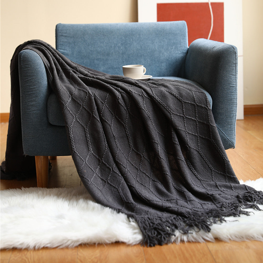 Dames Plaid Geweven Structuurdeken Comfortabel en Stijlvol 0