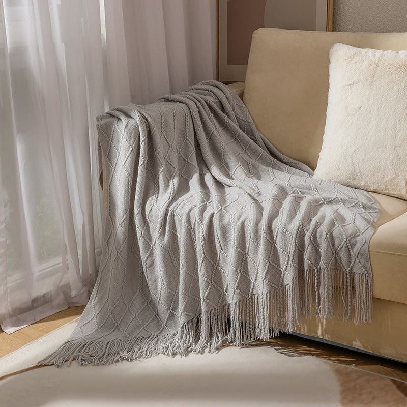 Dames Plaid Geweven Structuurdeken Comfortabel en Stijlvol 11
