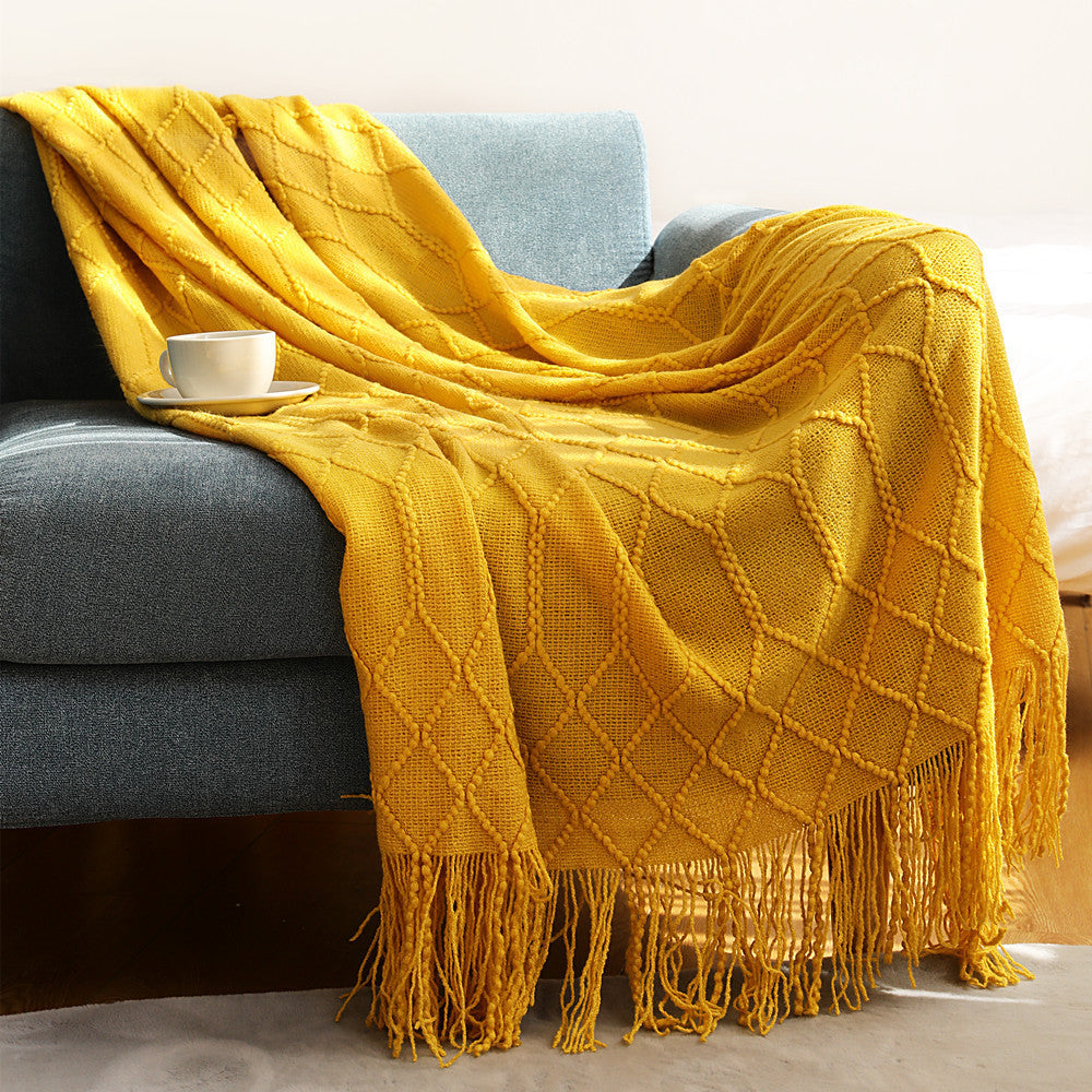 Dames Plaid Geweven Structuurdeken Comfortabel en Stijlvol 3