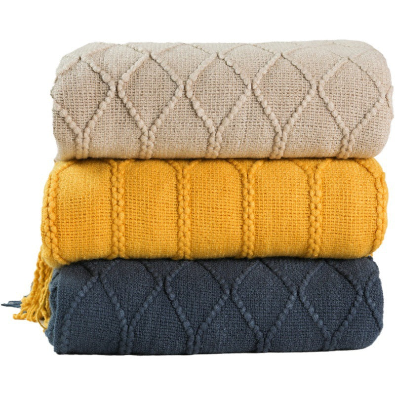 Dames Plaid Geweven Structuurdeken Comfortabel en Stijlvol 4