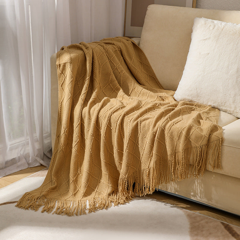 Dames Plaid Geweven Structuurdeken Comfortabel en Stijlvol 5