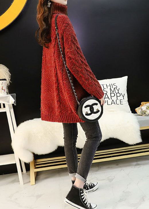 Dames Plus Size Gebreide Trui in Mulberry 3