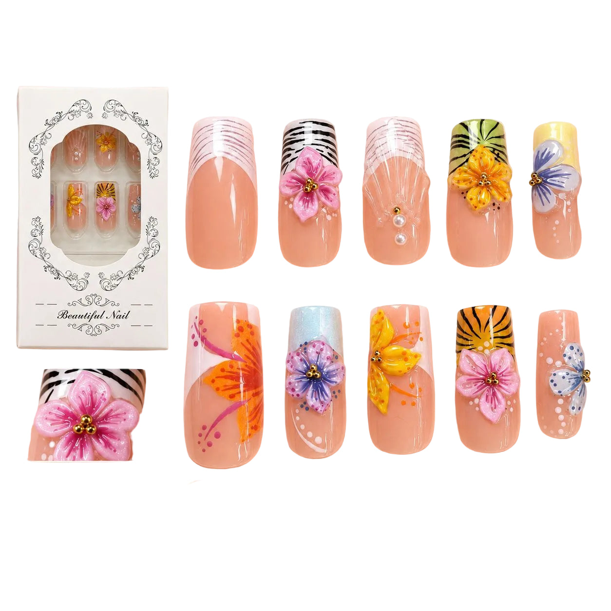 Dames Press-On Nagels Artistiek Design 0
