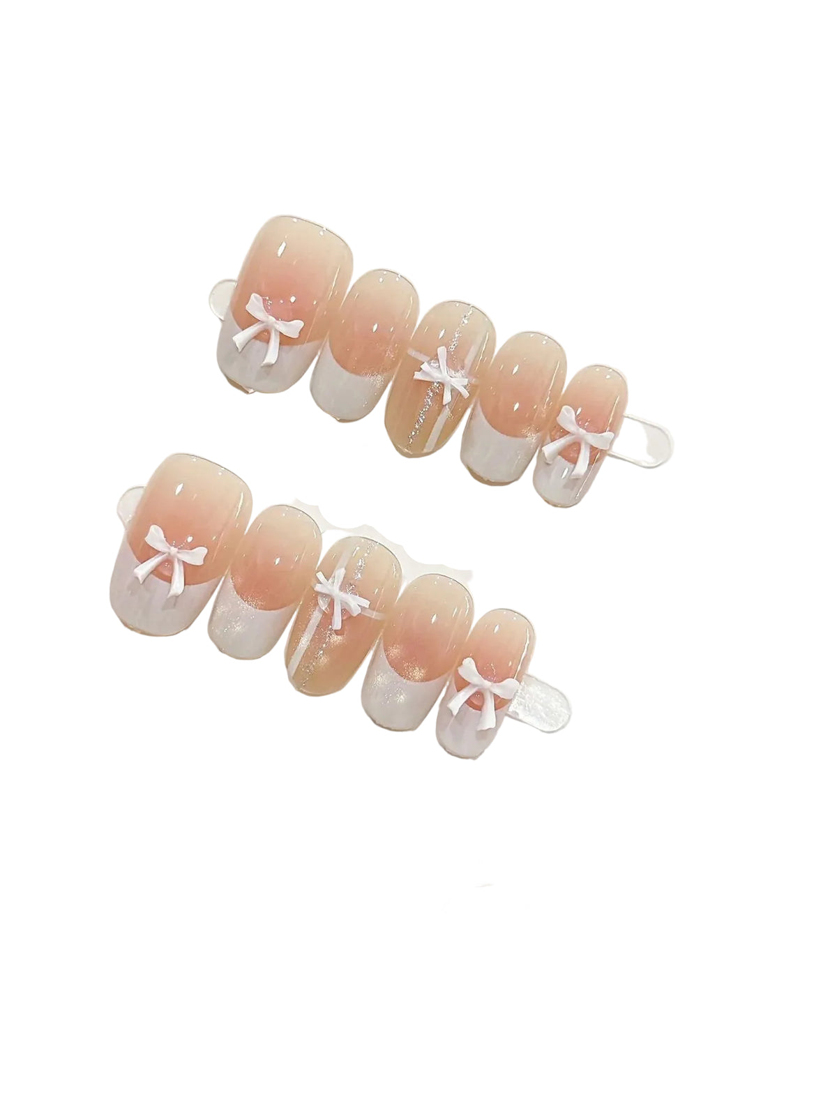 Dames Press-On Nagelset Met Strikjes Design 0