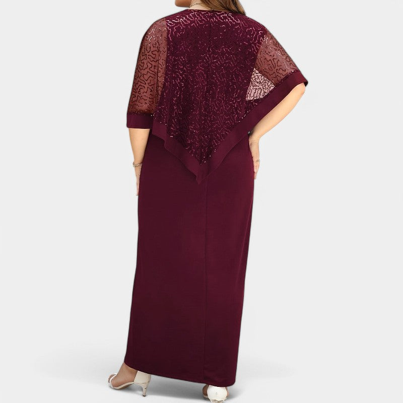 Dames Robe Lange Mouwen Batwing met Sequins 2