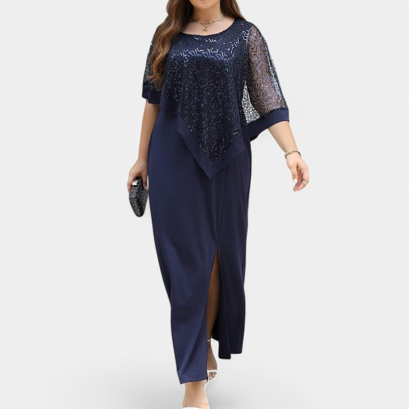 Dames Robe Lange Mouwen Batwing met Sequins 6