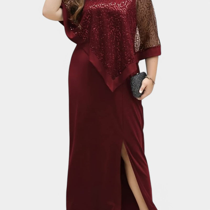Dames Robe Lange Mouwen Batwing met Sequins 7