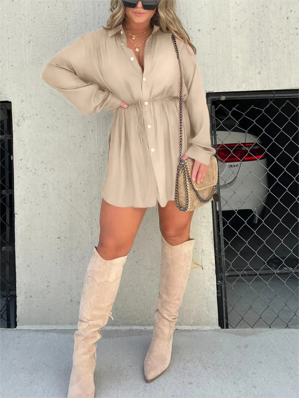 Dames Romper Jurk Trendy Satijn 10