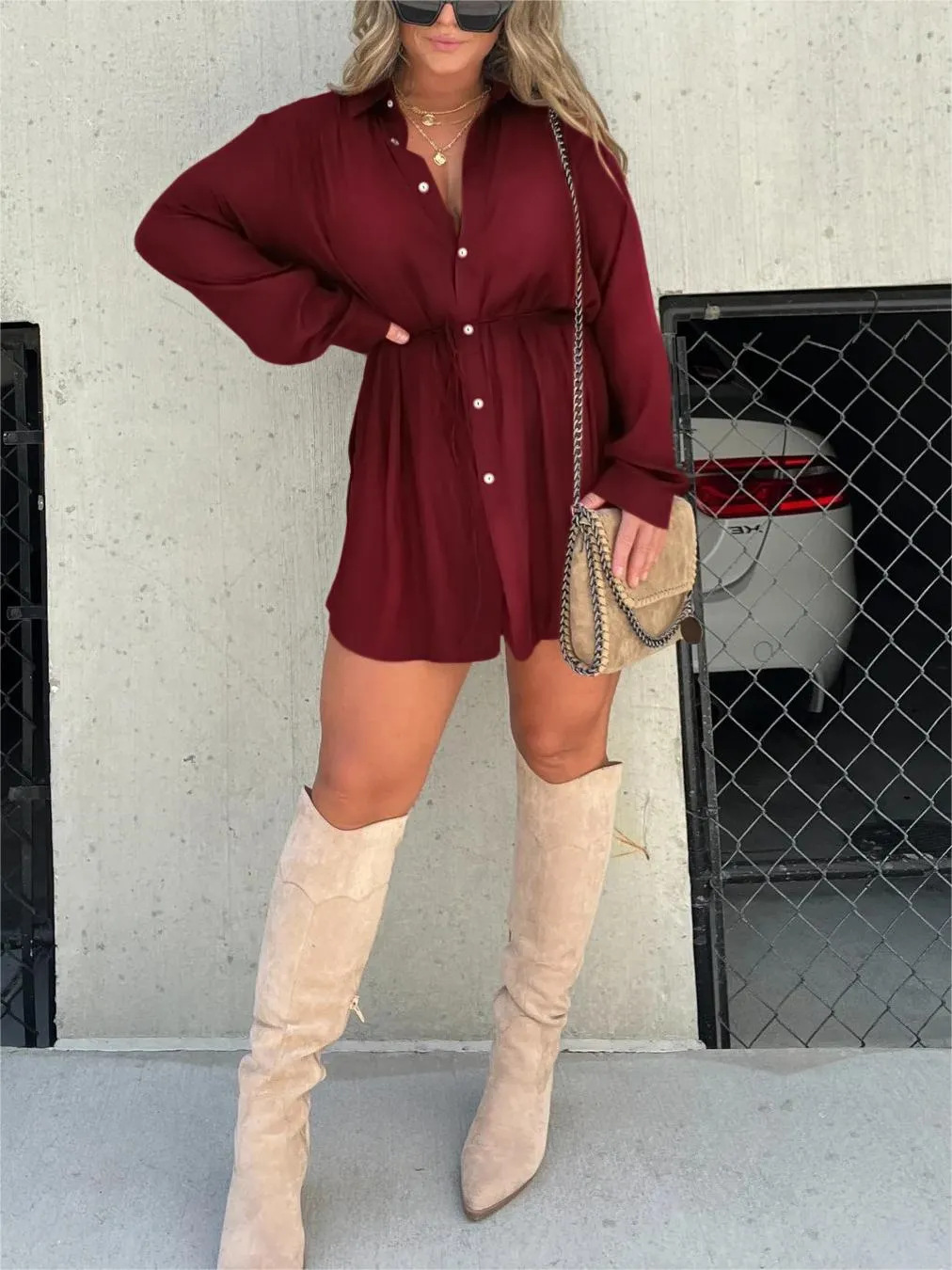 Dames Romper Jurk Trendy Satijn 12