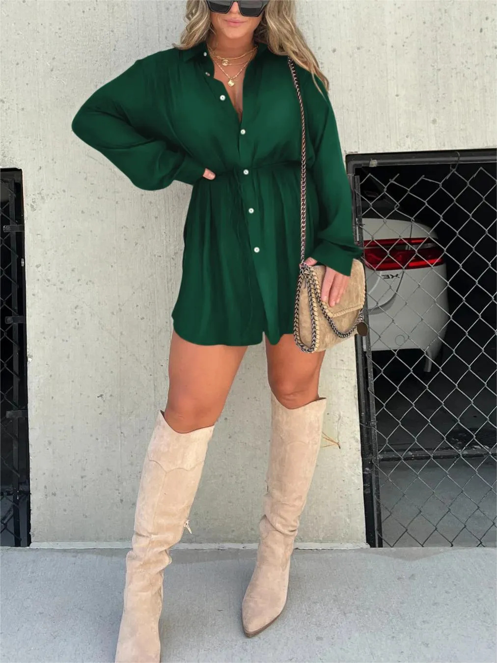 Dames Romper Jurk Trendy Satijn 9