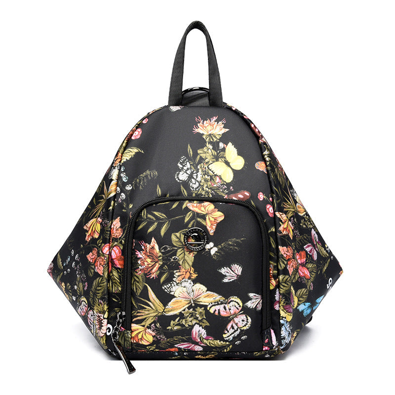Dames Rugzak Driehoekig Model Met Bloemenprint 0