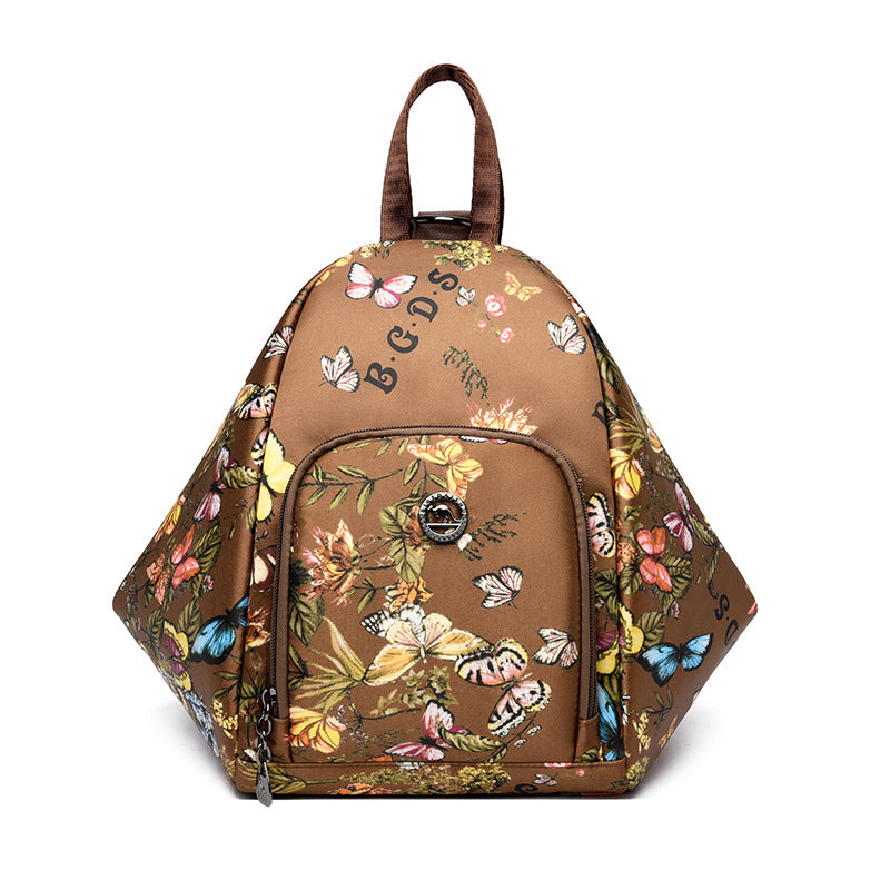Dames Rugzak Driehoekig Model Met Bloemenprint 1