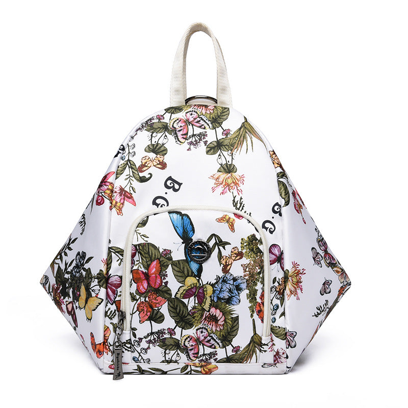 Dames Rugzak Driehoekig Model Met Bloemenprint 2