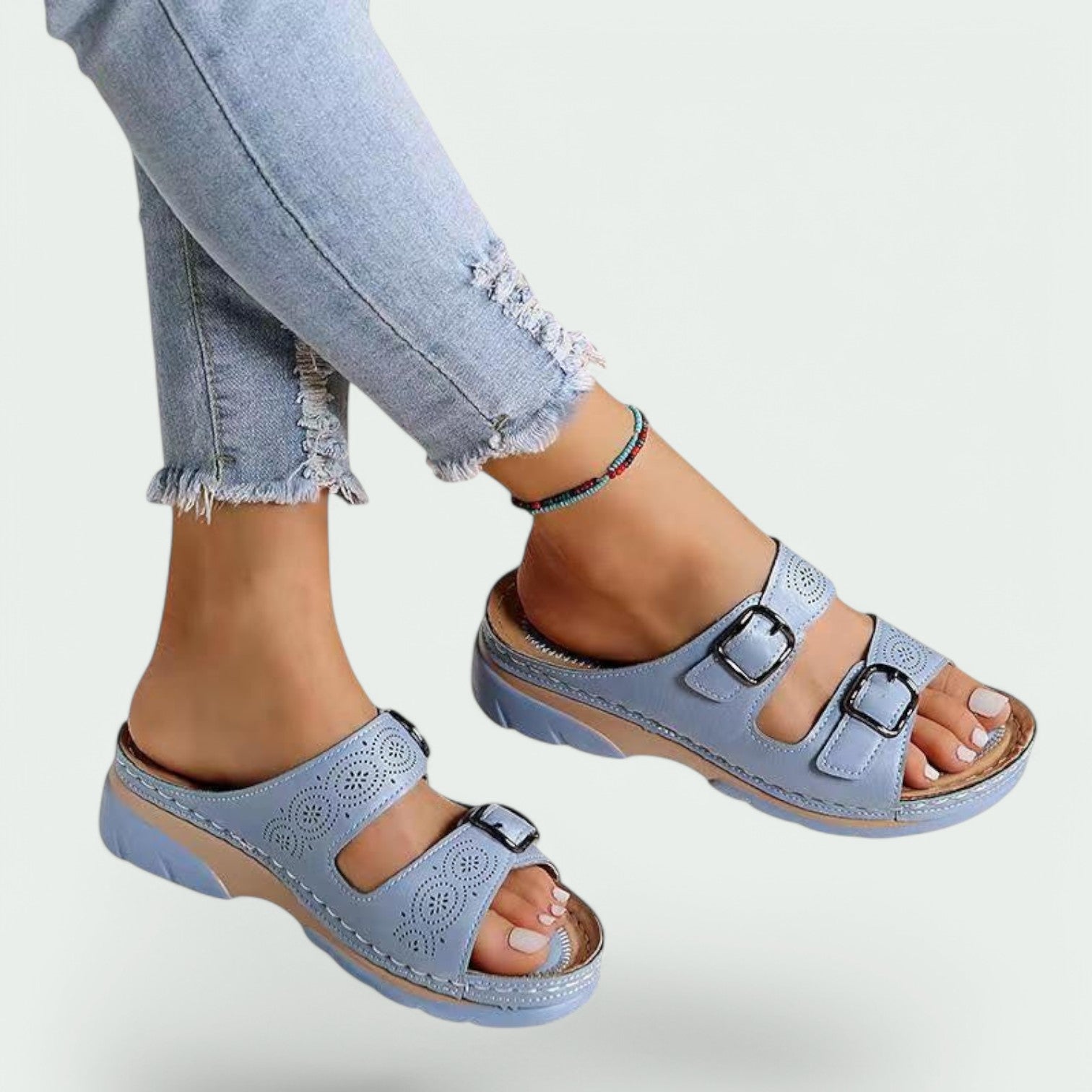 Dames Sandalen Met Brede Hak en Ademend Ontwerp 5