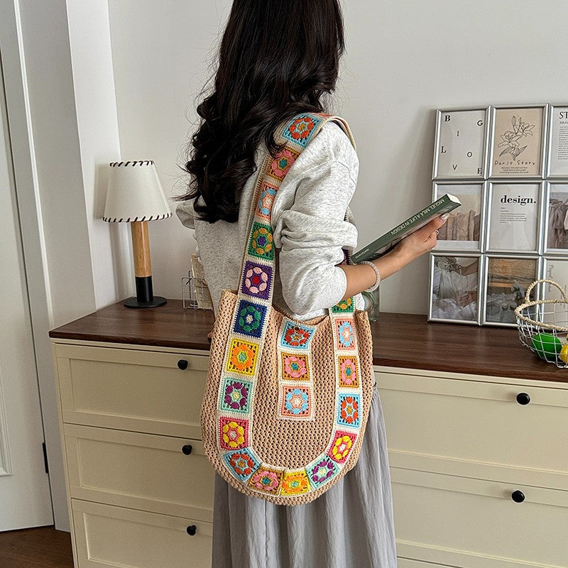 Dames Schoudertas Patchwork Design met Verstelbare Riem 2