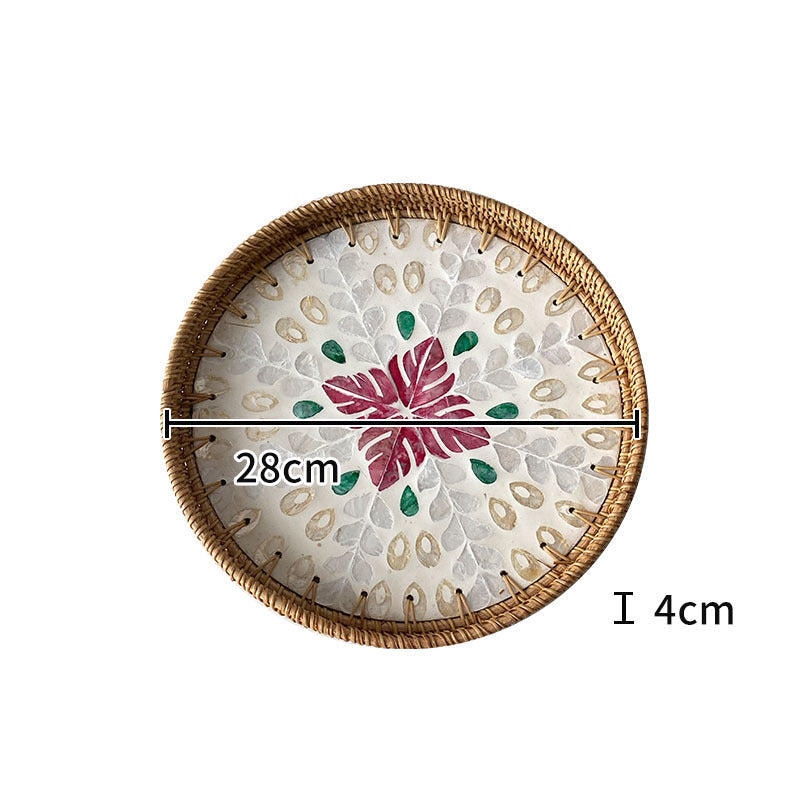 Dames Serveerschaal Ronde Mozaïek met Bloemmotieven 6