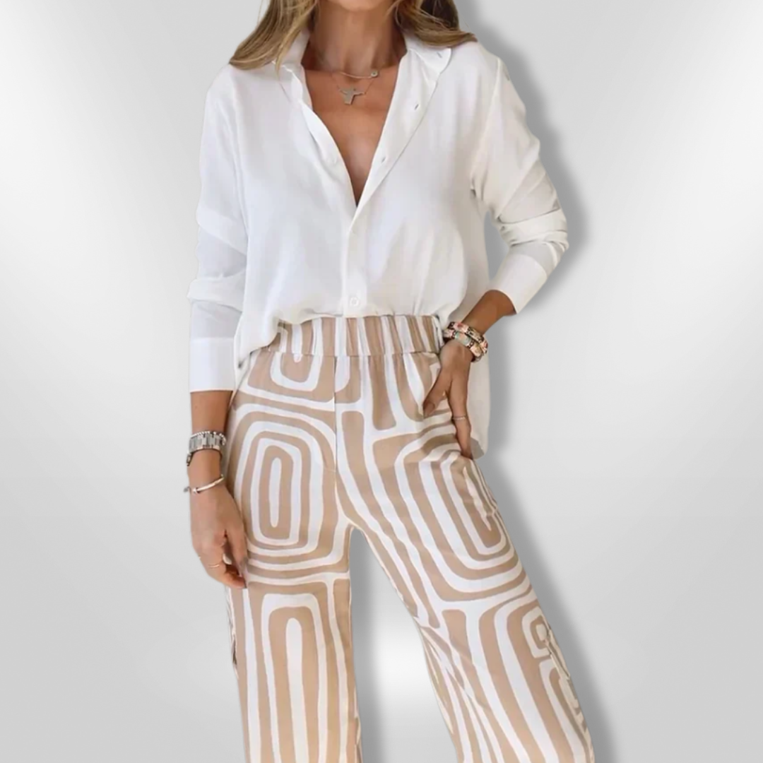 Dames Set Casual Chic Geometrisch Print 2