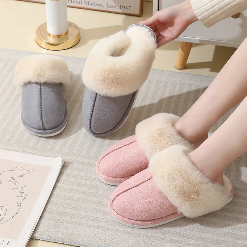 Dames Slippers Pluche Voering Antislip Slip-On voor Binnengebruik 1