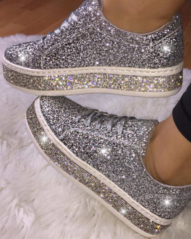 Dames Sneakers Platform Stijlvol met Glitter 0
