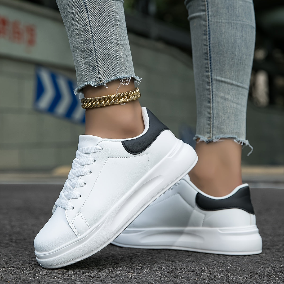 Dames Sneakers Witte Leren Casual Minimalistische Schoenen 4