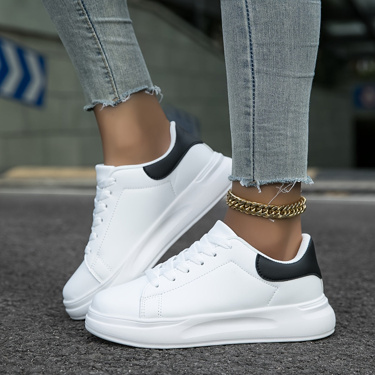 Dames Sneakers Witte Leren Casual Minimalistische Schoenen 5
