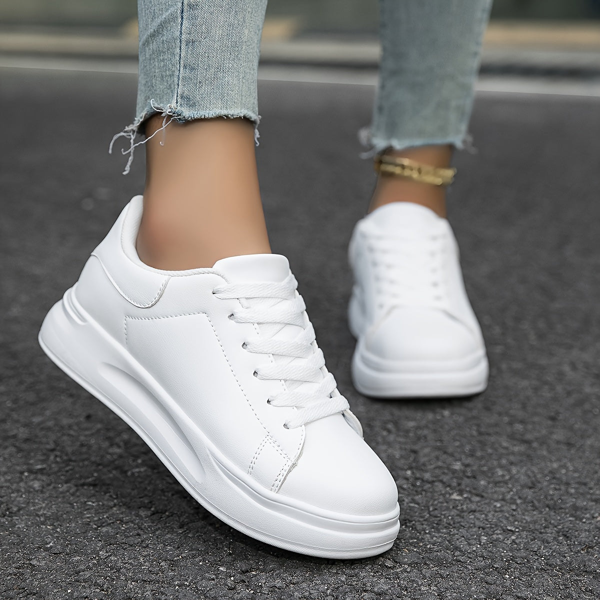 Dames Sneakers Witte Leren Casual Minimalistische Schoenen 7