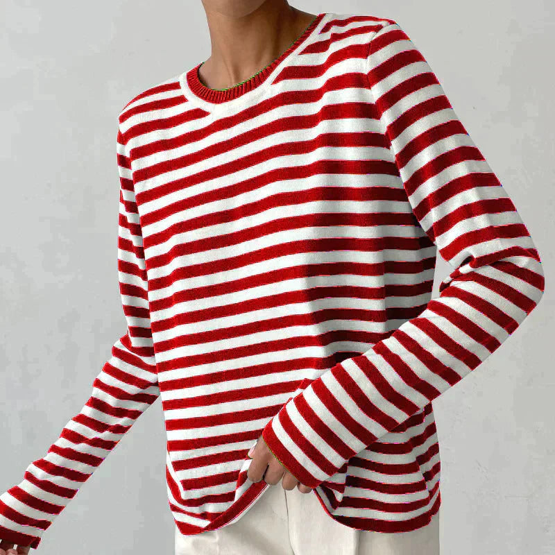 Dames T-shirt Met Strepen Casual Stijl 10