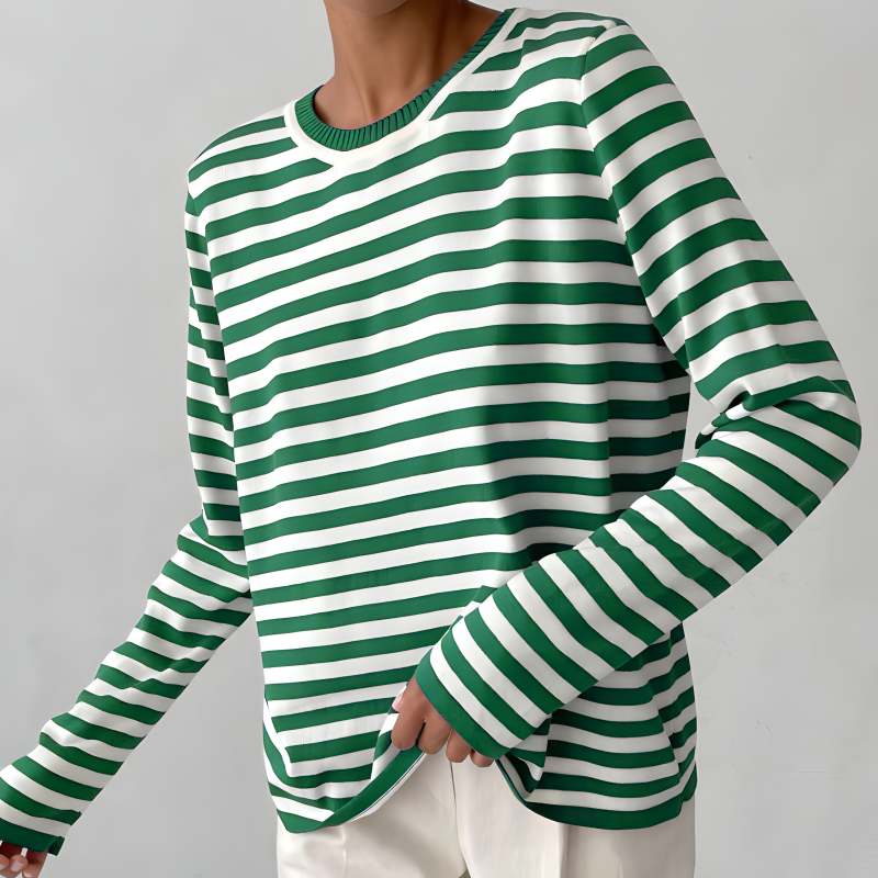 Dames T-shirt Met Strepen Casual Stijl 6