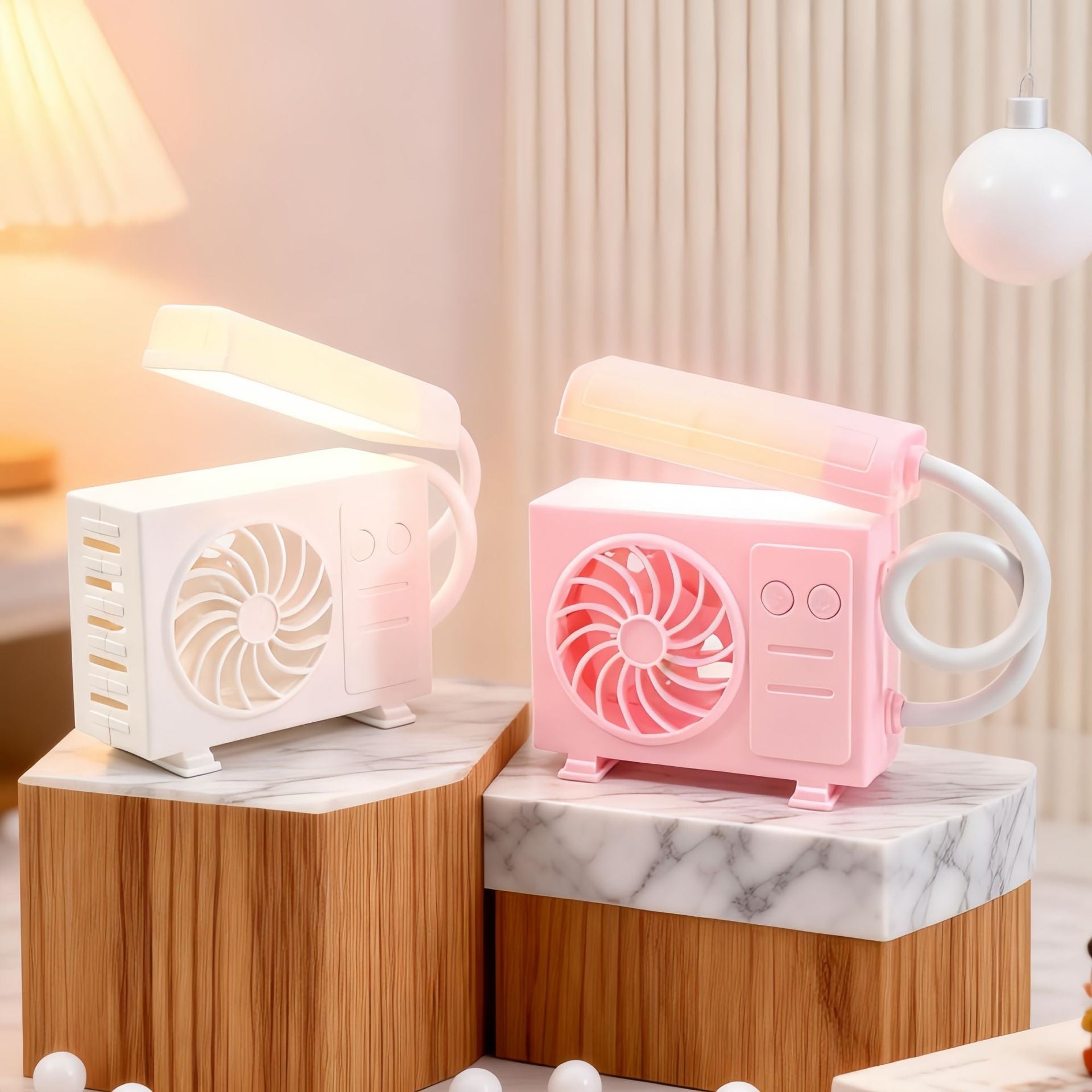 Dames Tafellamp met Verstelbare Arm en USB-Ventilator Modern Design 1