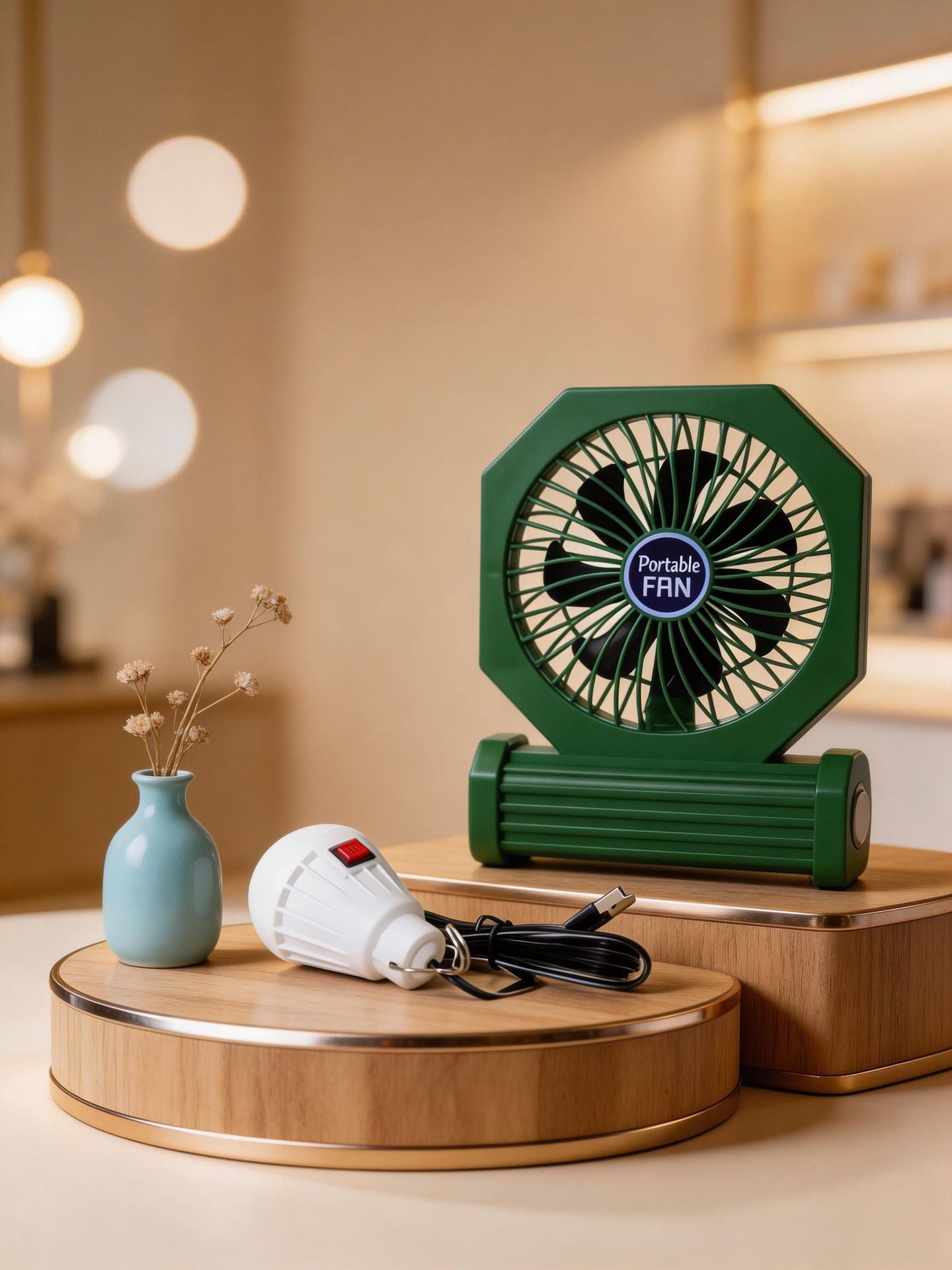 Dames Tafelventilator Draagbaar met USB-aansluiting en Stijlvol Ontwerp 5
