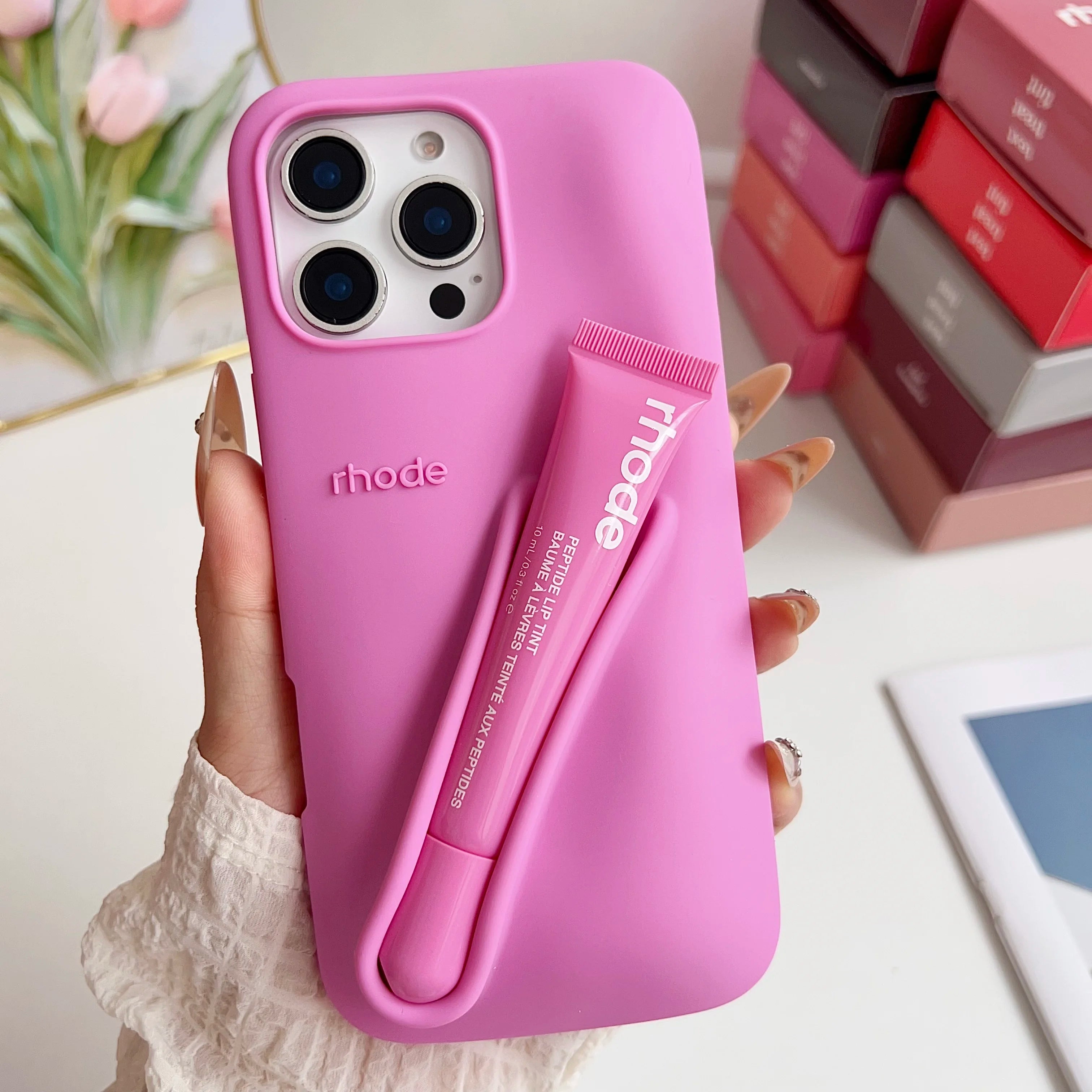 Dames Telefoonhoes Met Lipgloss Set Voor iPhone 13 Tot 17 12