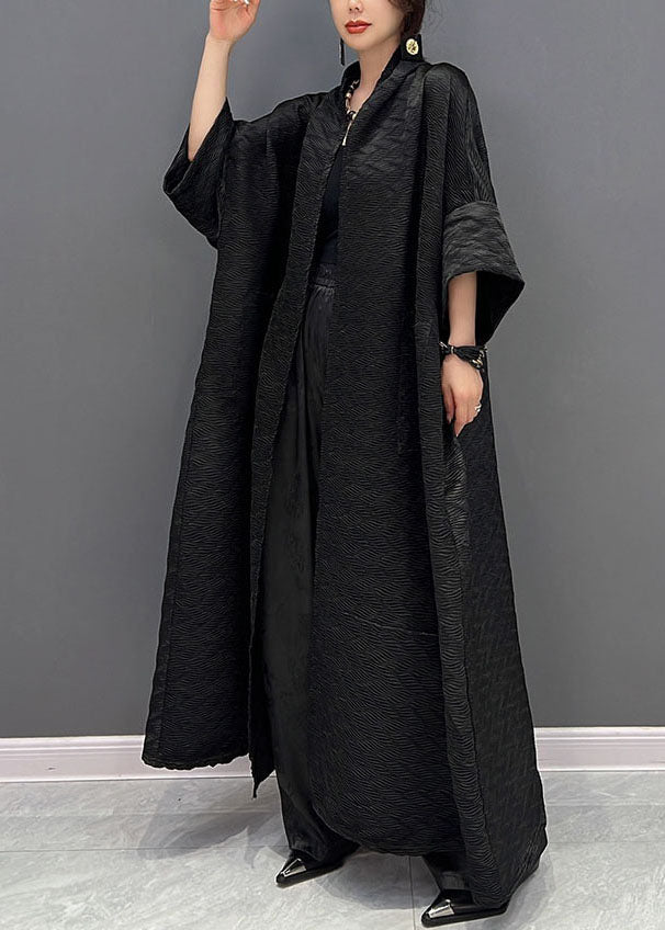 Dames Trenchcoat met Oversized Zakken en Jacquard Design 2